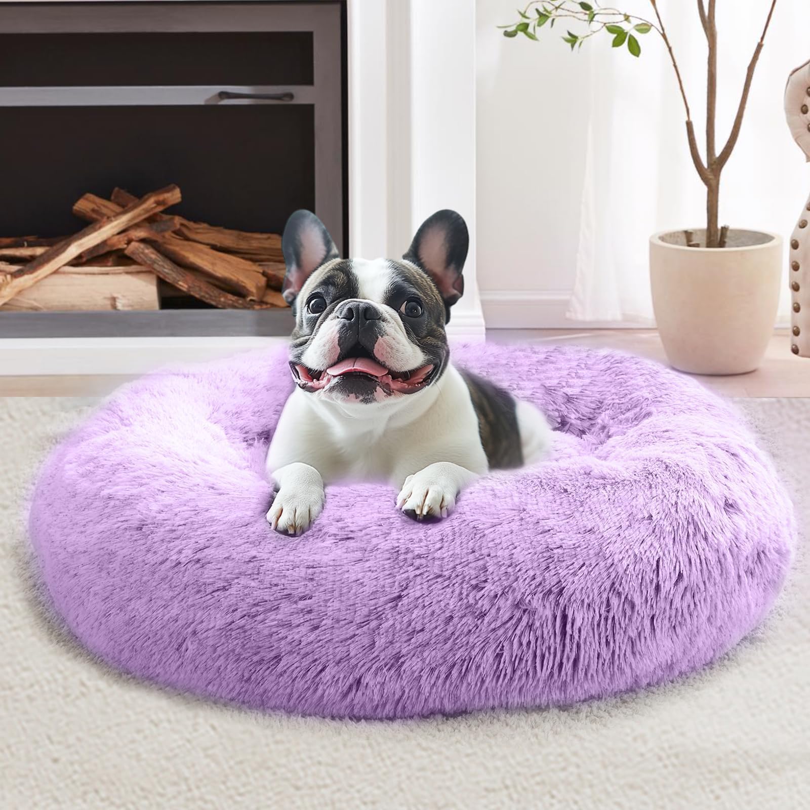 Bed for puppies and indoor cats -20 inch donut washable cat bed